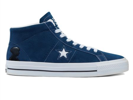 CONVERSE CONS ONE STAR PRO MID NAVY   WHITE   BLACK For Sale