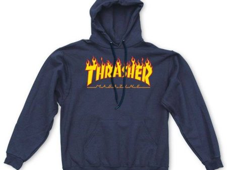 THRASHER FLAME LOGO HOODIE NAVY Supply