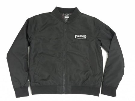 THRASHER BOMBER JACKET BLACK on Sale