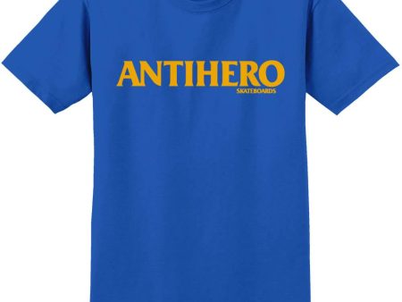 ANTIHERO LONG BLACKHERO S S T-SHIRT YOUTH ROYAL   YELLOW Fashion