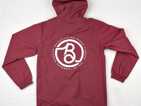 BLUETILE SUPPLY CO HOODED COACHES JACKET (BURGUNDY) on Sale