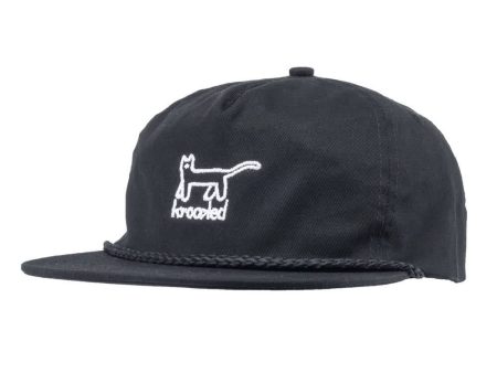 KROOKED KAT EMBLEM SNAPBACK BLACK   WHITE Cheap