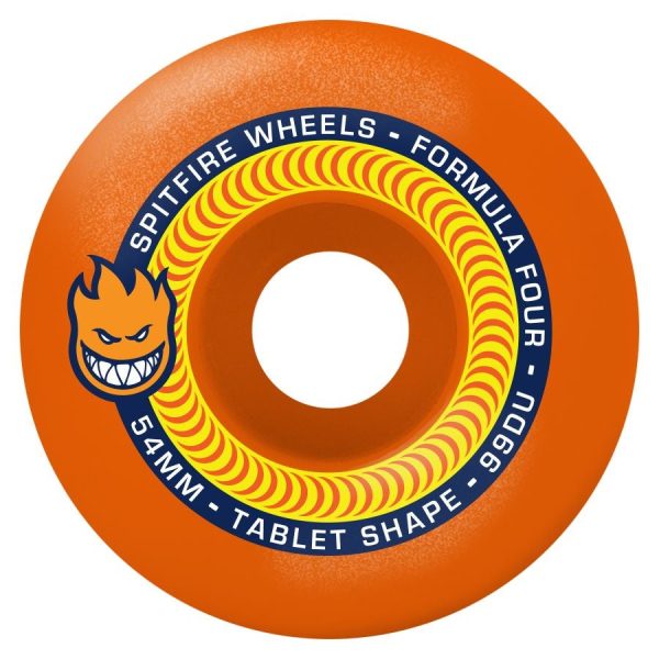 SPITFIRE FORMULA FOUR TABLETS 99D 53MM ORANGE Cheap