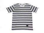 BLUETILE SURPLUS STRIPED TEE WHITE   NAVY Supply