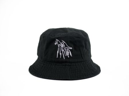 FAKE JUNK LOGO BUCKET HAT BLACK For Discount