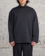 Lemaire Mock Neck Heavy Wool Sweatshirt Anthracite Melange Online Hot Sale