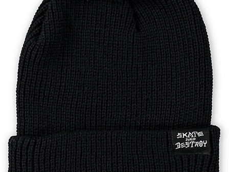 THRASHER SKATEGOAT   SKATE & DESTROY BEANIE BLACK For Discount