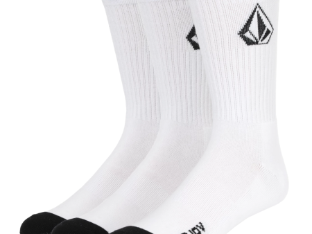 VOLCOM FULL STONE SOCK 3-PACK WHITE Supply