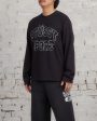 Stussy 2-Tone Cotton Mesh LS Crewneck Black Hot on Sale