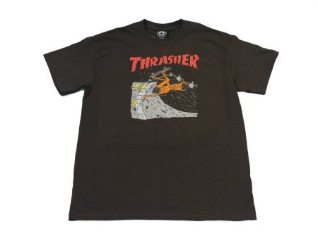 THRASHER NECKFACE INVERT T-SHIRT BROWN Hot on Sale