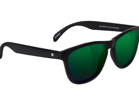 GLASSY DERIC POLARIZED MATTE BLACK GREEN MIRROR on Sale