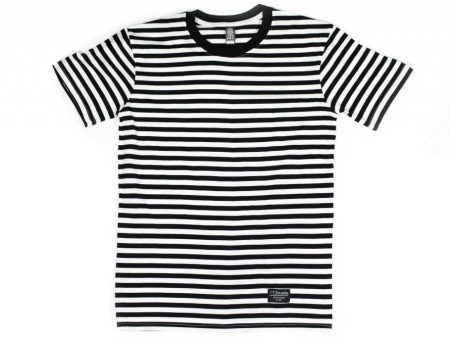 BLUETILE SURPLUS STRIPED TEE BLACK   WHITE Fashion