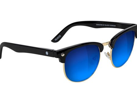 GLASSY SUNHATERS MORRISON POLARIZED BLACK BLUE MIRROR For Sale