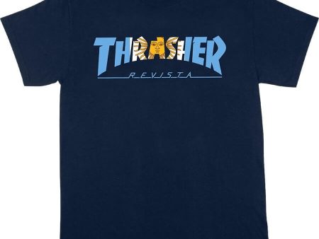 THRASHER ARGENTINA LOGO T-SHIRT NAVY Cheap