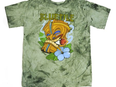 BLUETILE TIKI T-SHIRT MAUI GREEN Online now