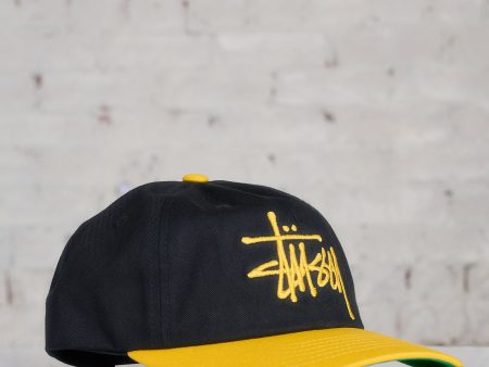 Stussy Big Basic Vintage Cap Black Gold Online Hot Sale