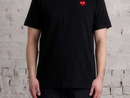 Comme des Garçons PLAY x Invader Red Heart T-Shirt Black For Cheap