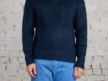 Marni Fuzzy Wuzzy Mohair Crewneck Sweater Midnight Online