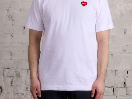 Comme des Garçons PLAY x Invader Red Heart T-Shirt White For Discount